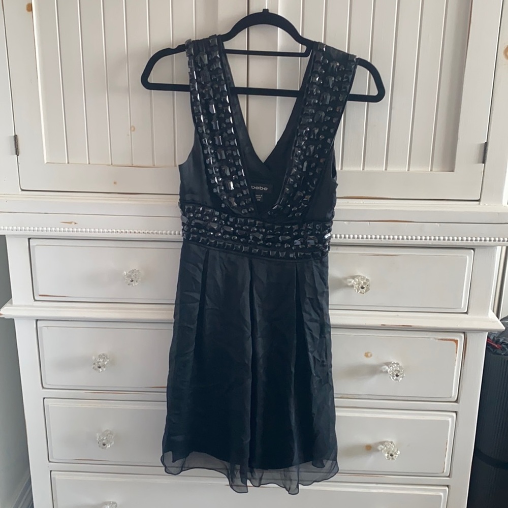 silk black short dress!